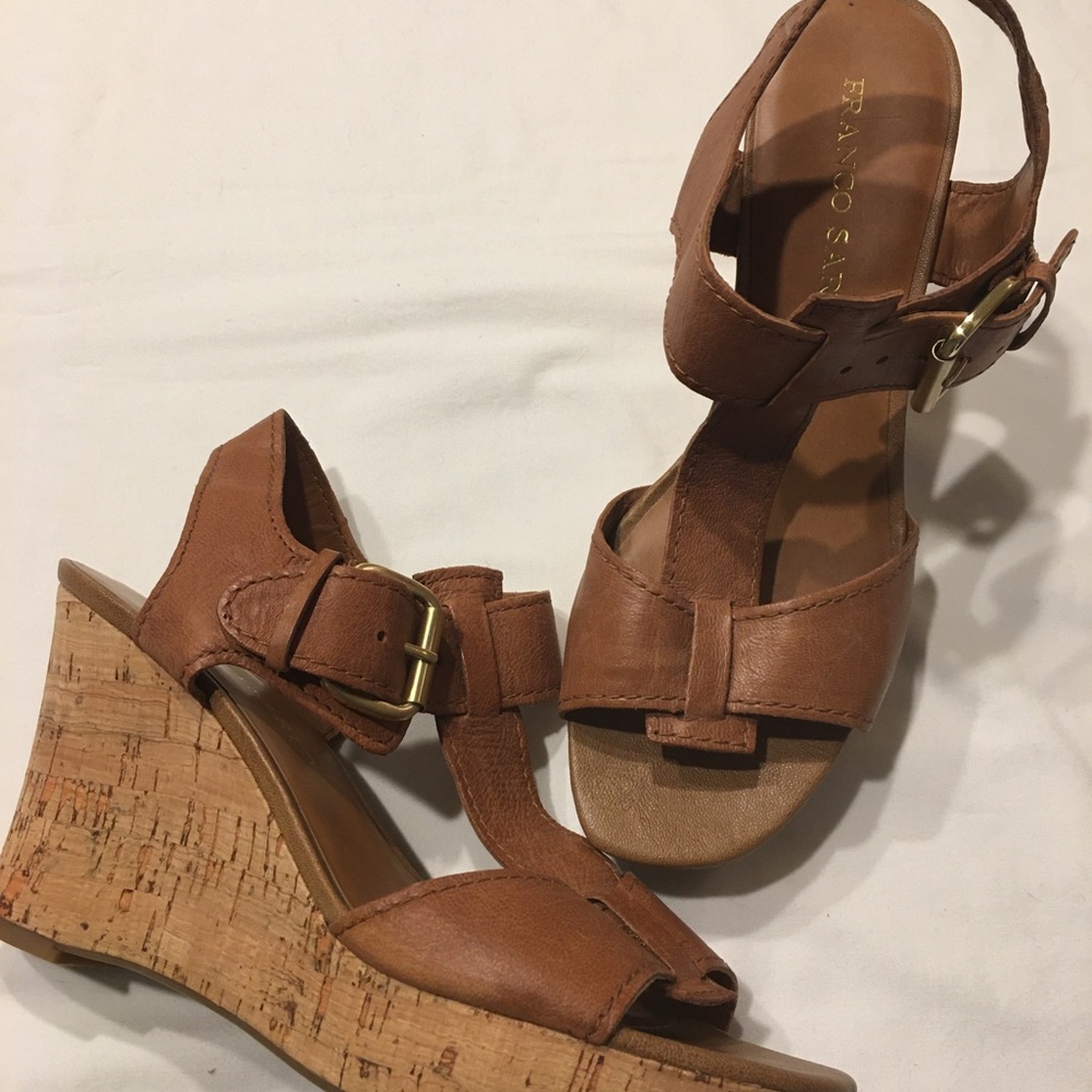 Franco Sarto Brown Wedge Sandals